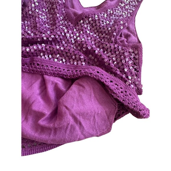 SIGRID OLSEN Purple Sequin Tank Top Size Small - Picture 5 of 7
